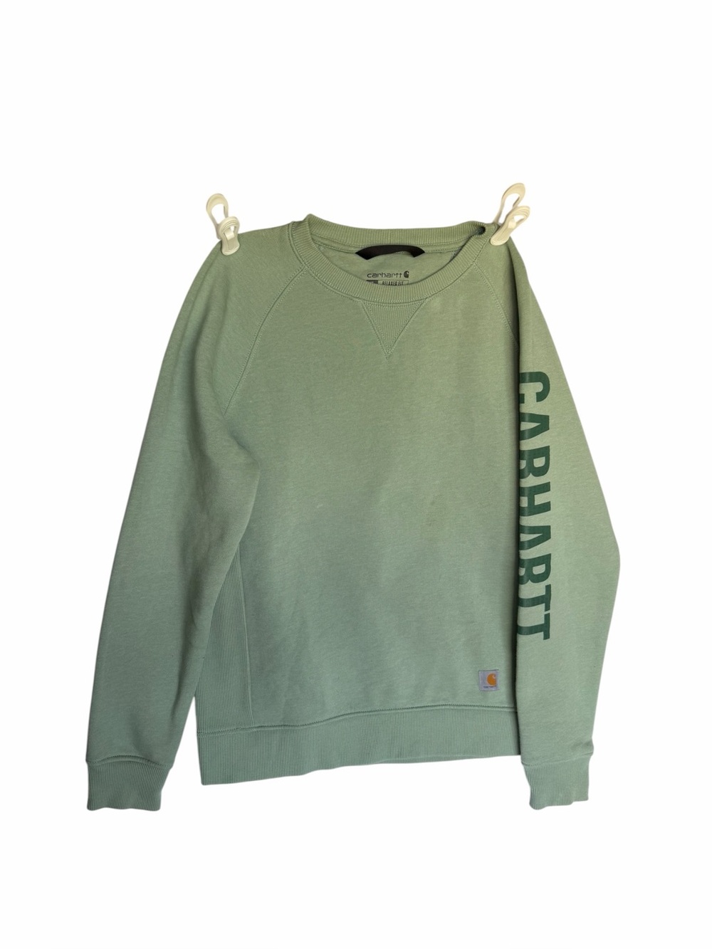 Carhartt Men's Sage Green Sleeve Logo Crewneck Sweatshirt